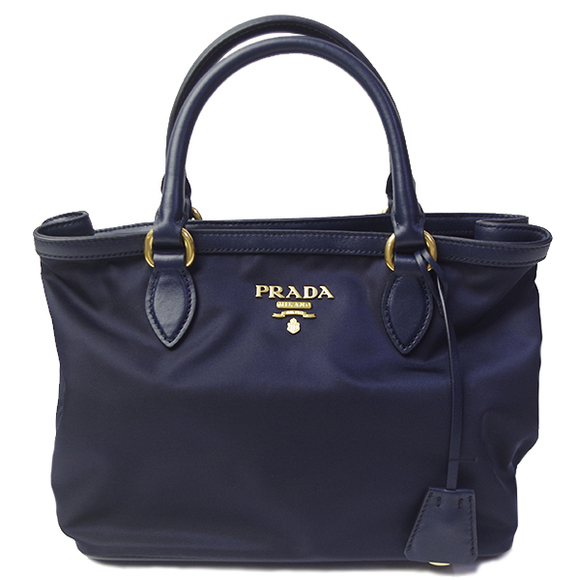 Prada Handbag Tessuto Soft Calf Leather Black - Picture 1 of 3